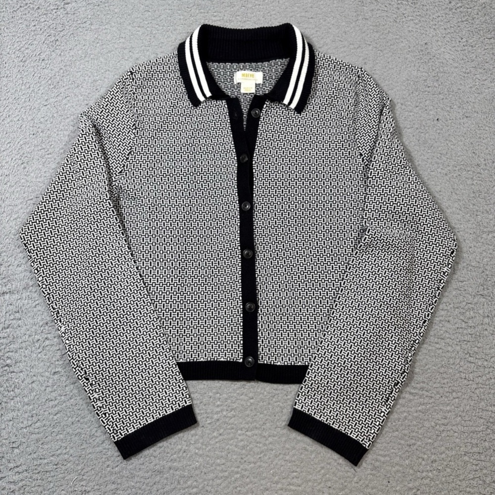Maeve Black and White Women's cardigan Sweater